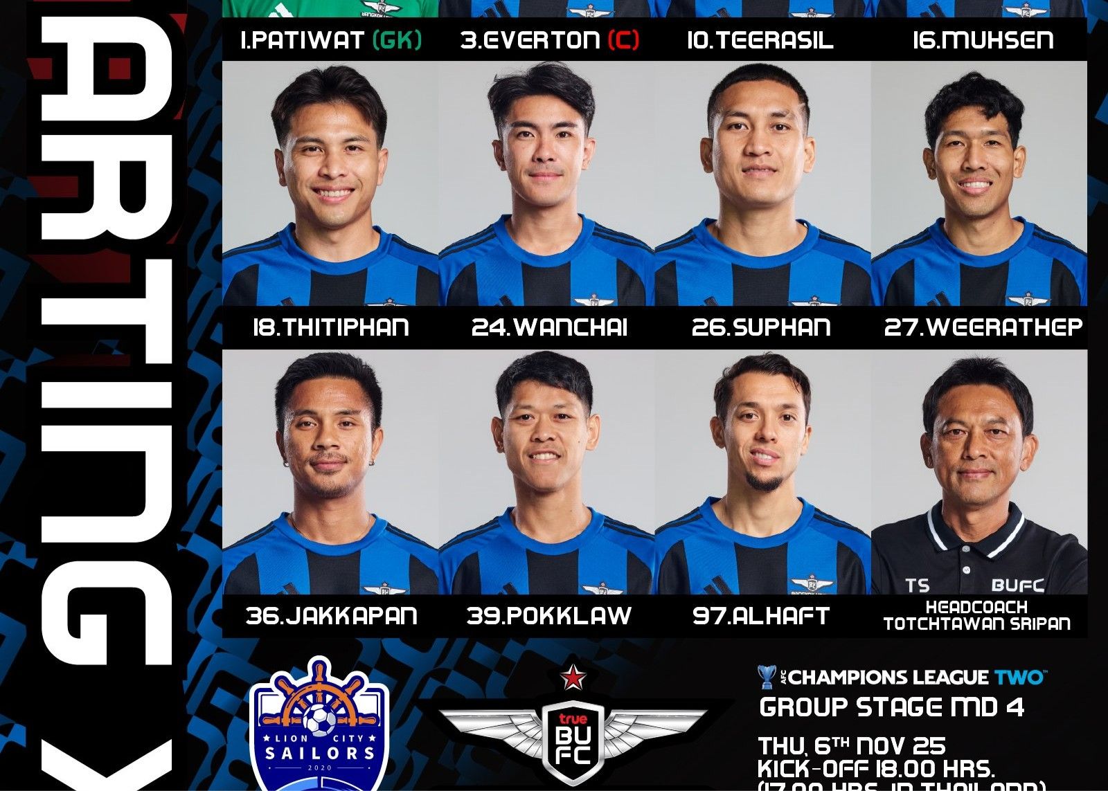 Lion City Mariners gegen Bangkok United: Lopez startet, Gassani und Alhaft spielen